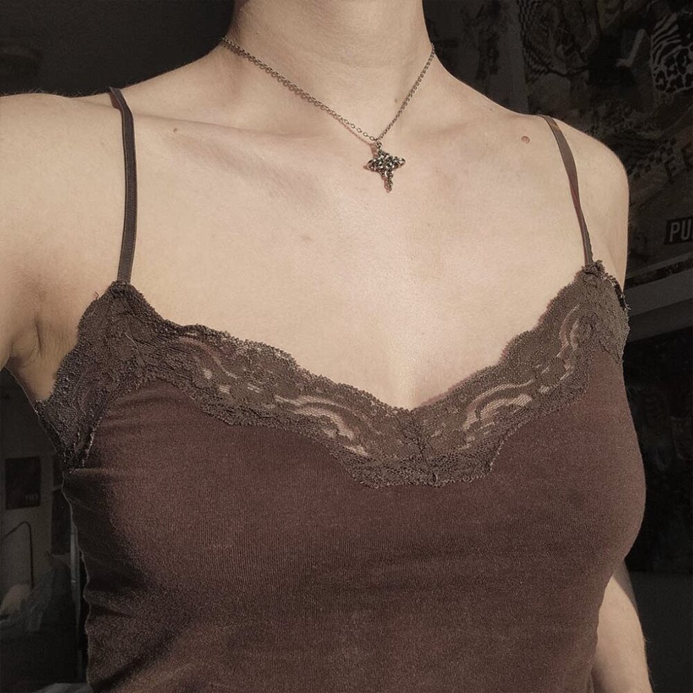 Gothic silver star necklace with a small silver chain - Picture 6 of 14